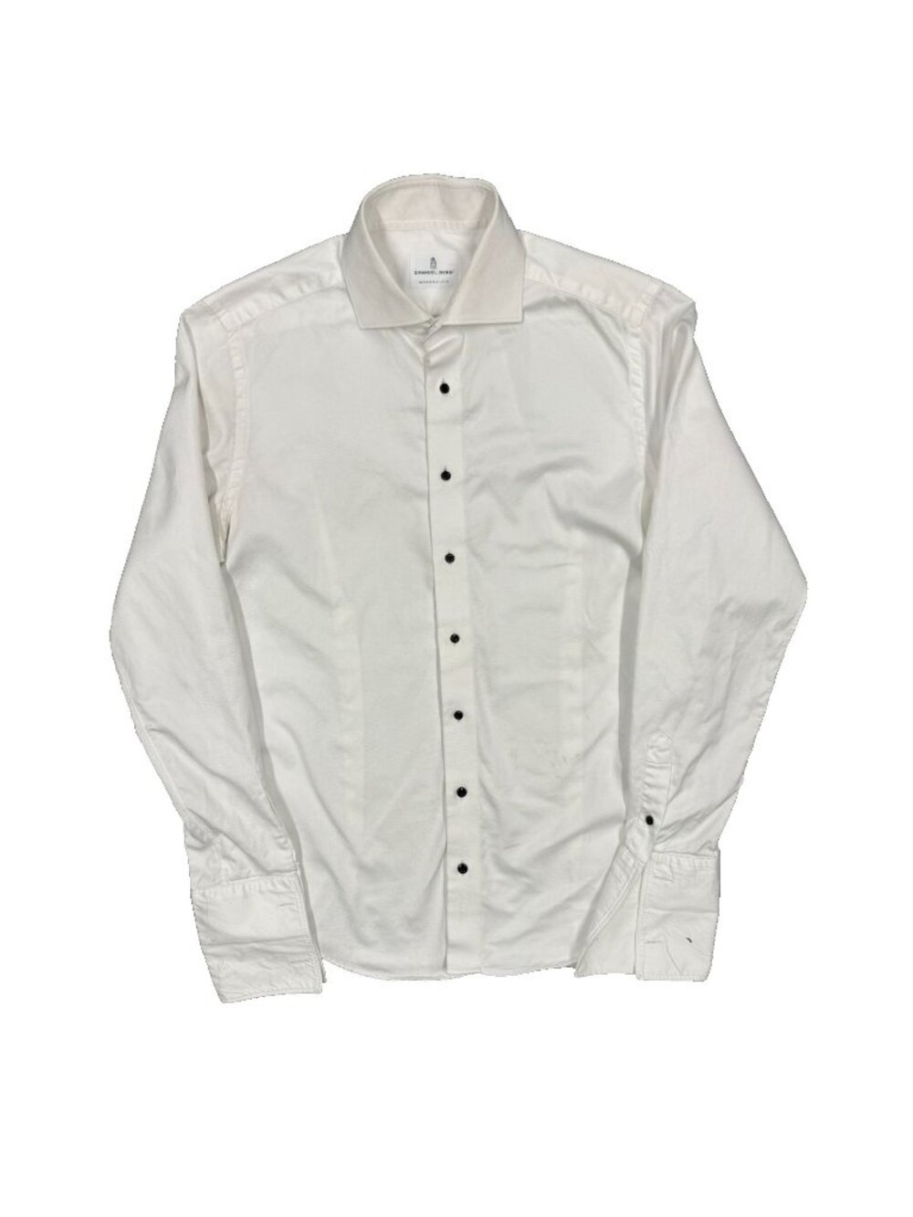 Emanuel Berg Dress Shirt White Modern Fit Cotton Heaveyweight 15.5 Medium